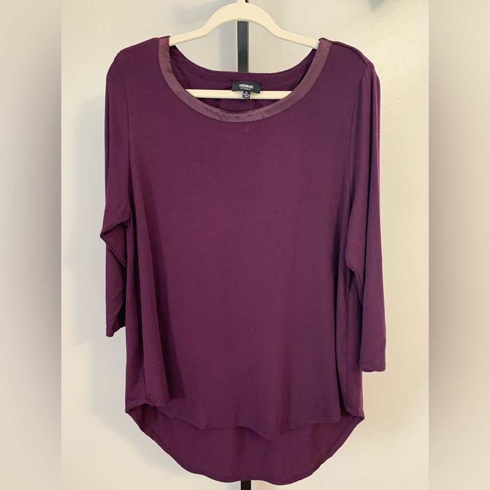 Premise Women's Long Sleeve Top in Deep Purple - Picture 3 of 16
